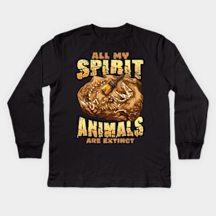 All My Spirit Animals Are Extinct Dinosaurs Paleontologist Kids Long Sleeve T-Shirt